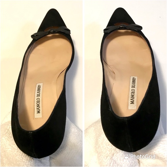Like🆕 MANOLO BLAHNIK Black Kitten Heels  US 8 - Picture 8 of 13